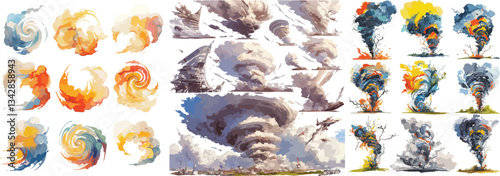 tornado watercolor clipart