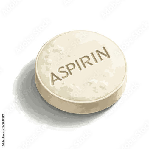 Aspirin Tablet Illustration Medicine Pain Relief