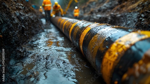 Pipeline Being Wrapped With Corrosion-resistant