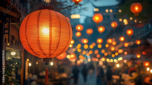A bustling Asian night market filled with street