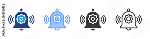 Notification Setting icon set multiple style collection