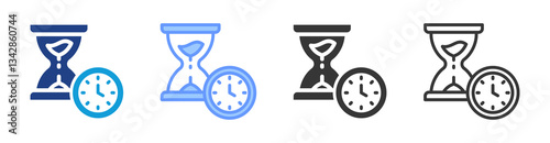 Procrastination icon set multiple style collection