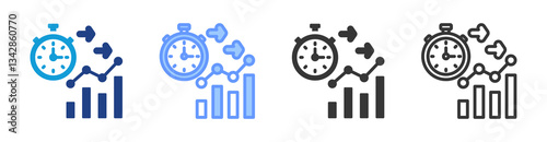 Productivity icon set multiple style collection