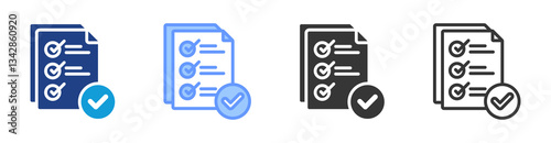 Task Completed icon set multiple style collection