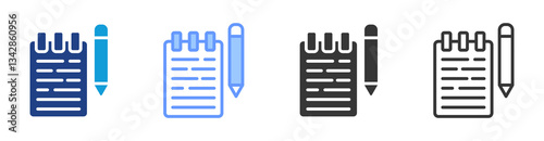 Notes icon set multiple style collection