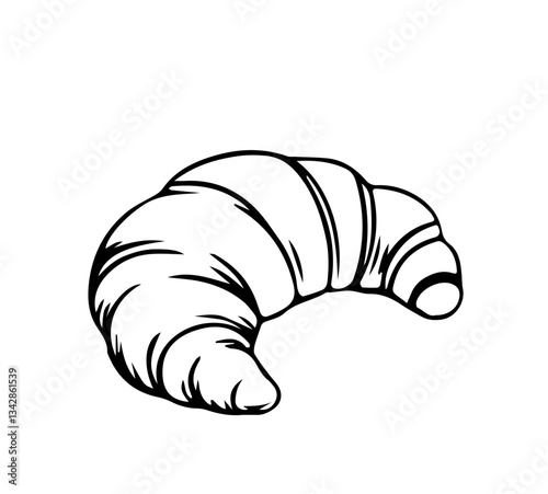 Freshly Baked Croissant with Delicate Layered Texture and Crescent Shape, Representing the Classic French Pastry and Ideal Breakfast or Snack Option



