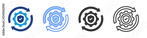 Operational Reliability icon set multiple style collection