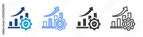 Reliability Growth icon set multiple style collection