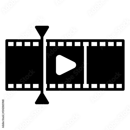 Video editing icon with movie cutter