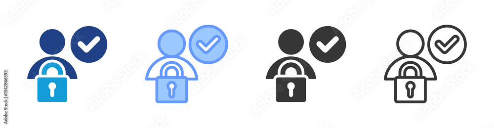 Authorization icon set multiple style collection Authorization icon set multiple style collection