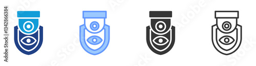 Surveillance icon set multiple style collection