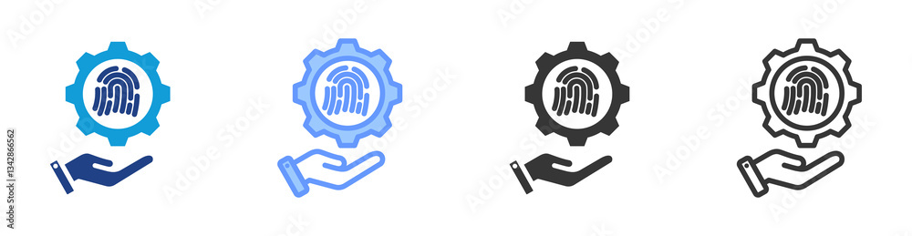 Biometric Access Control icon set multiple style collection Biometric Access Control icon set multiple style collection