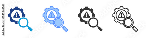 Threat Detection icon set multiple style collection