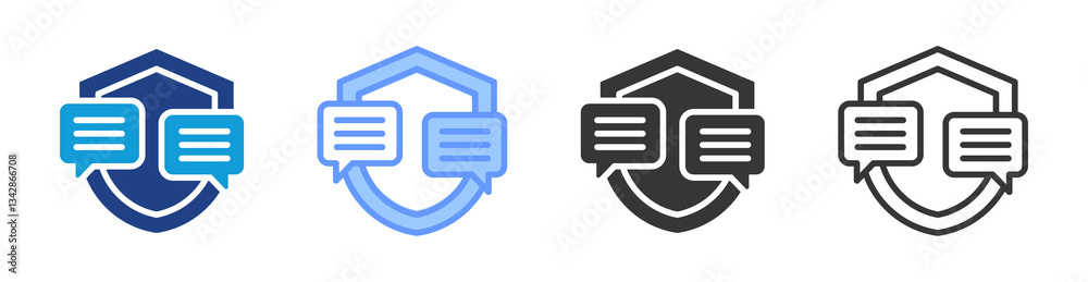 Secure Communication icon set multiple style collection Secure Communication icon set multiple style collection