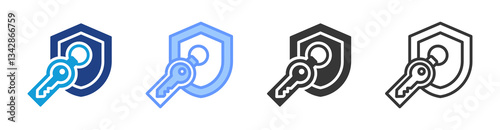 Security Token icon set multiple style collection