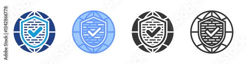 Network Firewall icon set multiple style collection