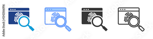 Digital Forensic icon set multiple style collection