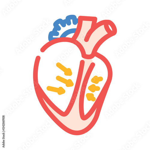 cardiomyopathy cardiology disease color icon vector illustration