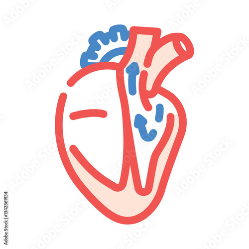 dilated cardiomyopathy cardiology disease color icon vector illustration