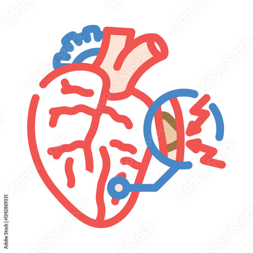 stroke caused cardiovascular issues color icon vector illustration