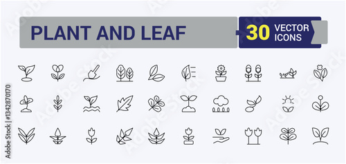 Planting icon. Contain linear sign gardening, garden, environment, eco, nature, grow, plant and more. Thin linear style icons. Ecology line icon. Editable vector art and illustration.