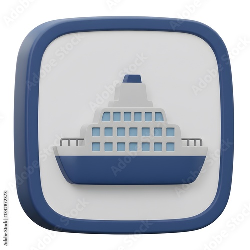 Wallpaper Mural 3D Render of a Cruise Ship Icon: A Modern Maritime Graphic Design Element Torontodigital.ca