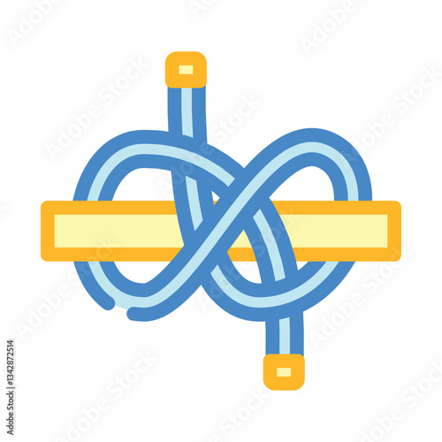 constrictor nautical knot color icon vector illustration