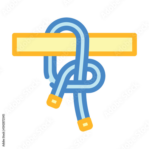 half hitch nautical knot color icon vector illustration