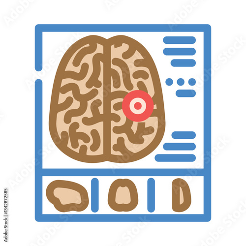 brain examination neurologist color icon vector illustration
