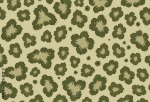 Olive Green Leopard Floral Camo Pattern
