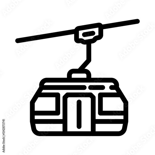 lift ski gondola mountain winter line icon vector illustration