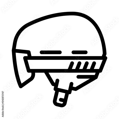 helmet ski winter skiing line icon vector illustration