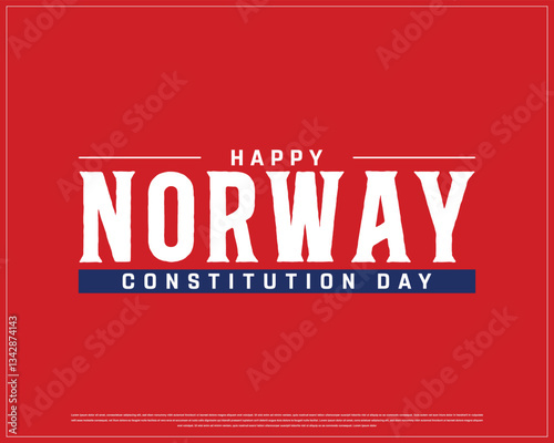NORWAY Constitution Day on a red background, Vector design of Constitution day of NORWAY, Typographic Design of NORWAY National Day, Flag typography of NORWAY, Independence day design of Norway