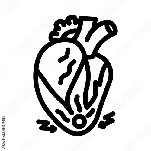 heart failure cardiology disease line icon vector illustration