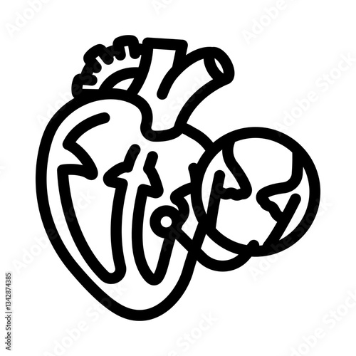 endocarditis cardiology disease line icon vector illustration