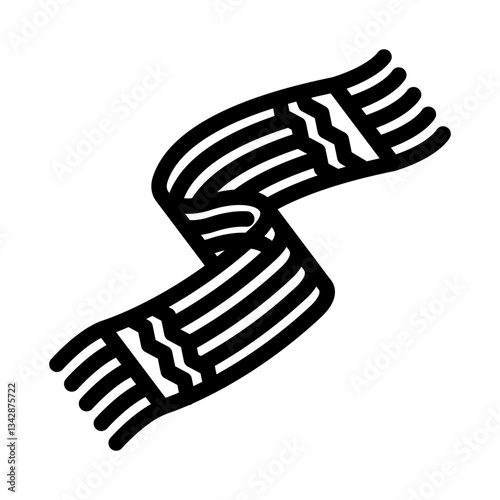 hand knitted scarves diy fashion handmade line icon vector illustration