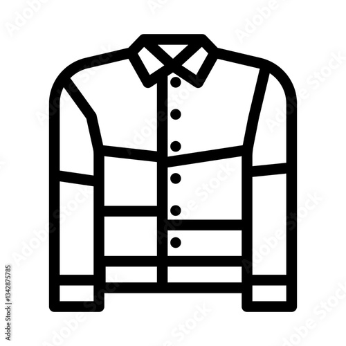 patchwork jacket diy fashion handmade line icon vector illustration