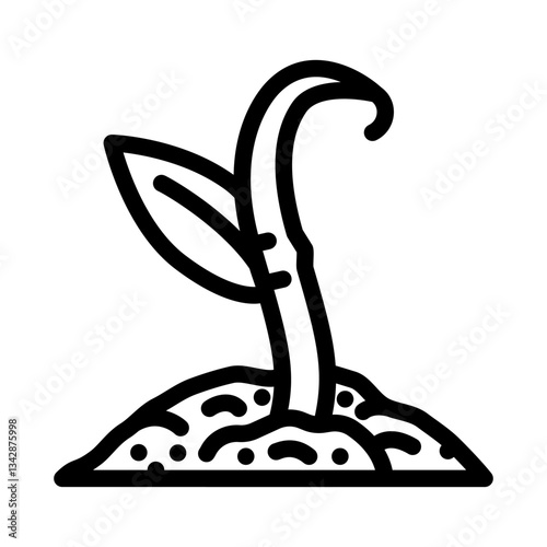 plant sprout eco conscious line icon vector illustration