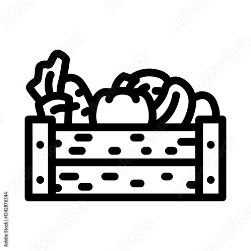 organic produce eco conscious line icon vector illustration