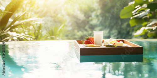 Sunrise feast afloat indulge in floating breakfast delights as water mirrors the sky and jungle breeze whispers around you