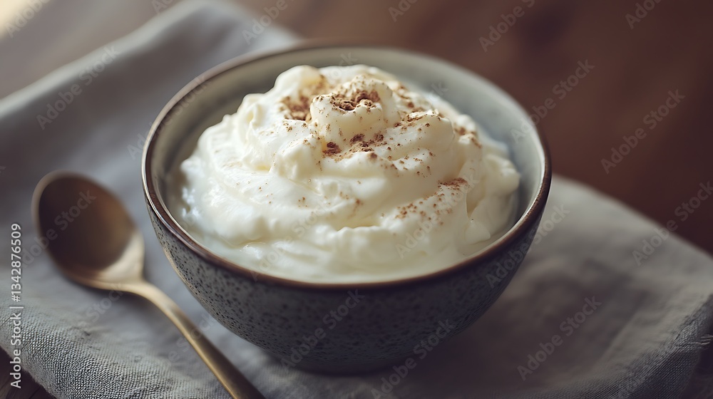 A healthy nutritious breakfast of natural greek yoghurts A healthy nutritious breakfast of natural greek yoghurts