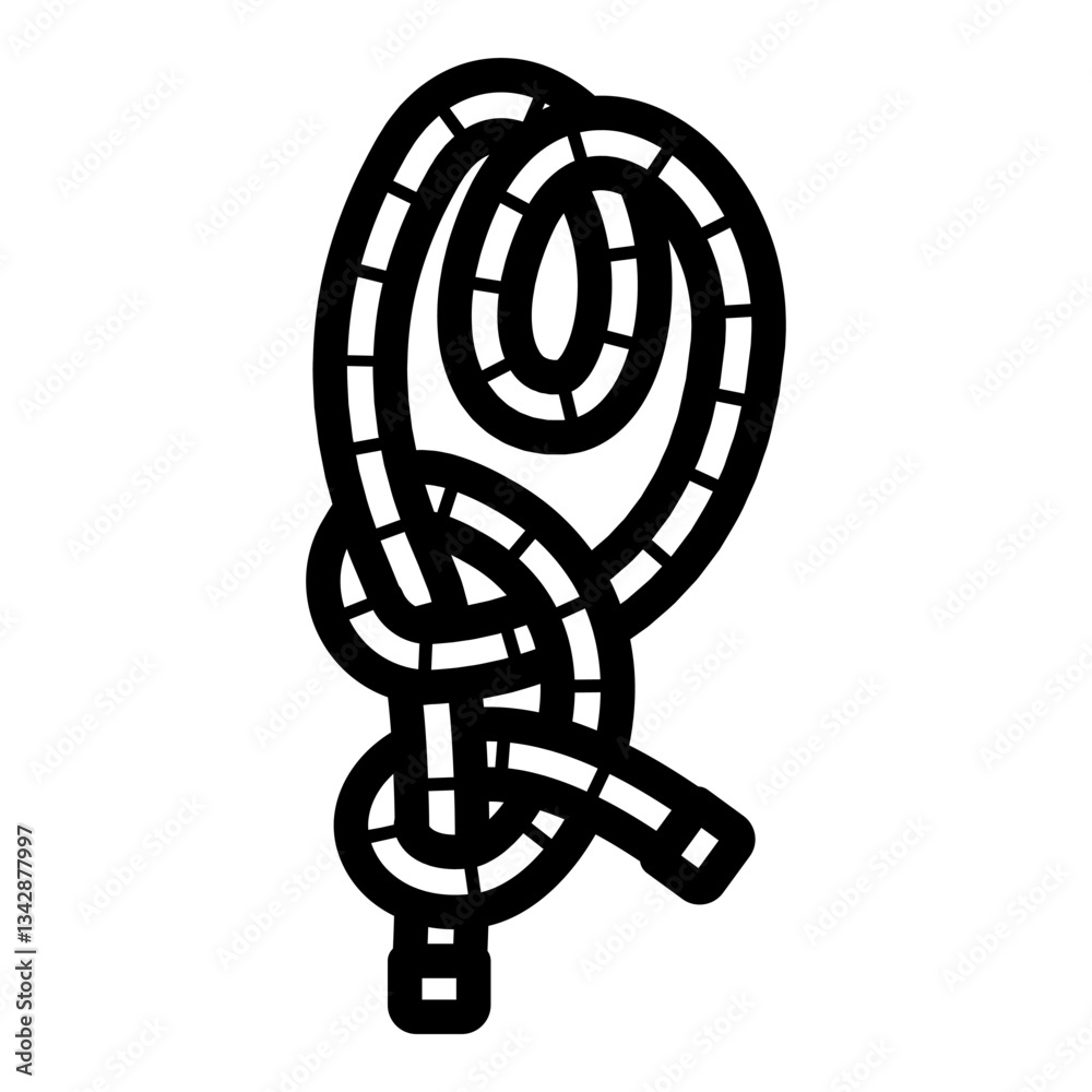 round turn and two half hitches line icon vector illustration