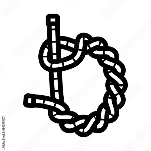 timber hitch nautical knot line icon vector illustration