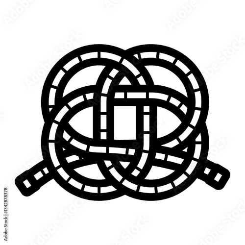 turks head nautical knot line icon vector illustration