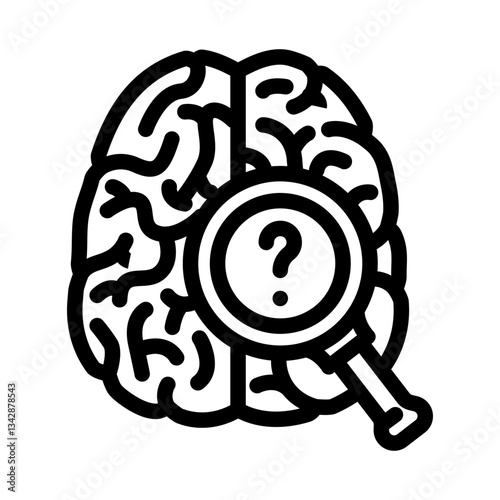 brain research neurologist line icon vector illustration