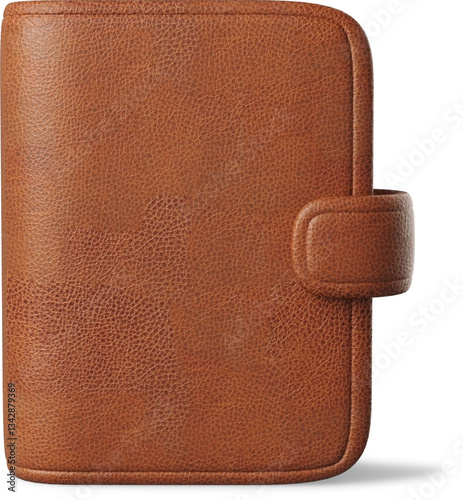 3D brown leather diary