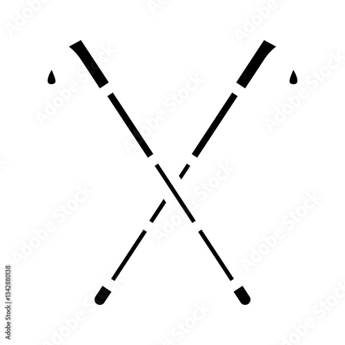 poles ski mountain winter glyph icon vector illustration