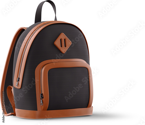 3D Black backpack
