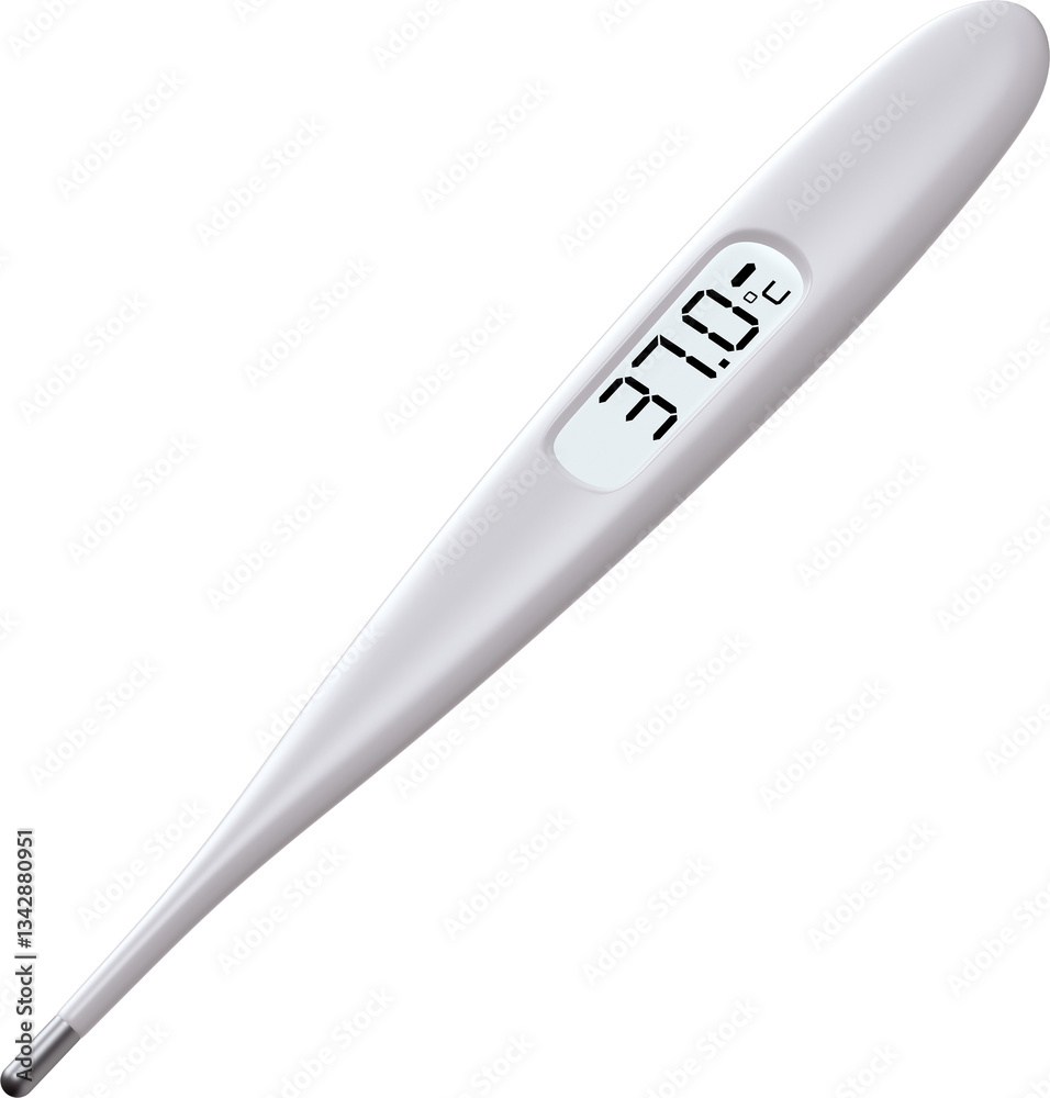 3D Thermometer showing 37 celsius 3D Thermometer showing 37 celsius