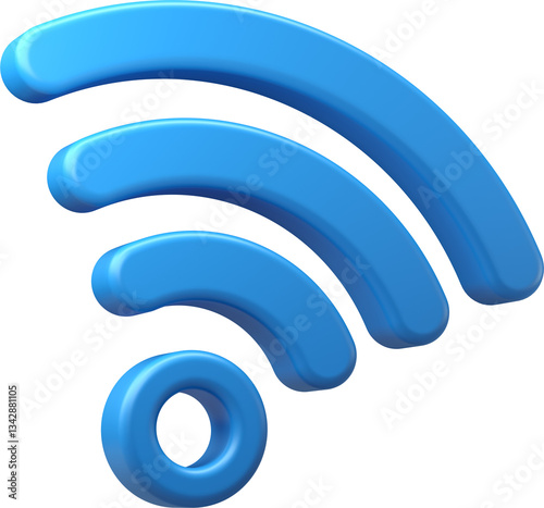 3D Blue wi-fi sign